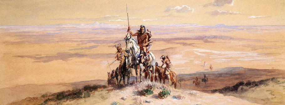 Indians on Plains - Charles Marion Russell Paintings
